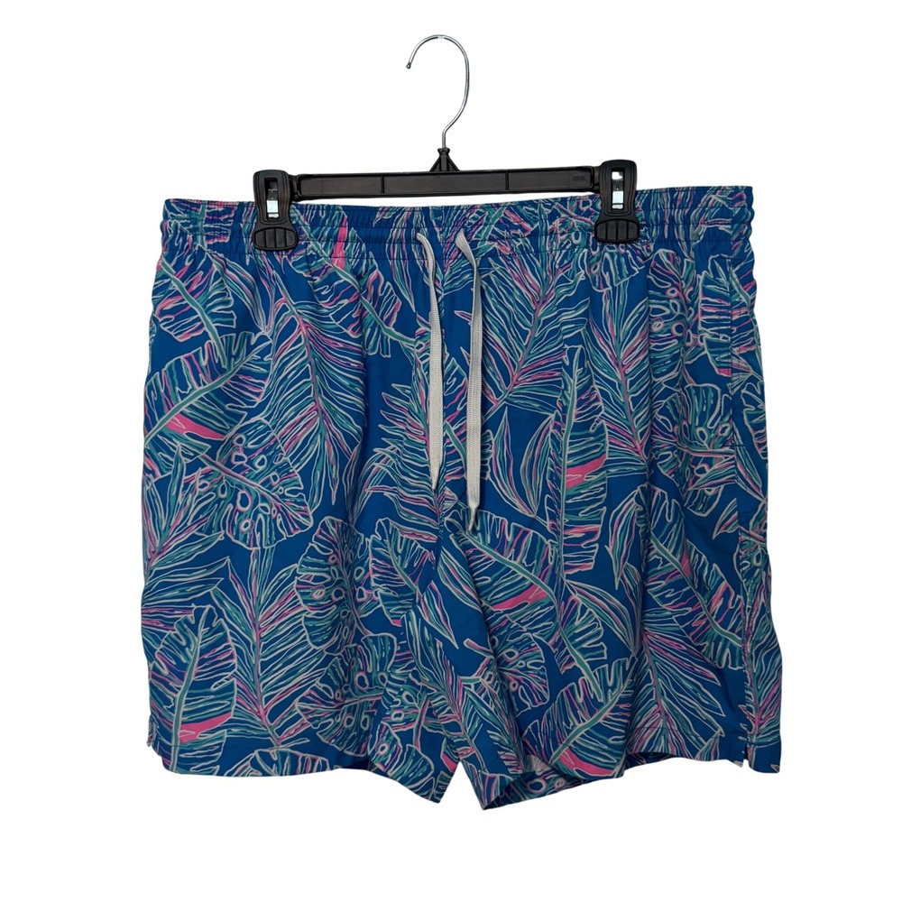 Chubbies Swim Trunks Mens XXL Blue Pink Floral Tropical Palm Beach Shorts Lined